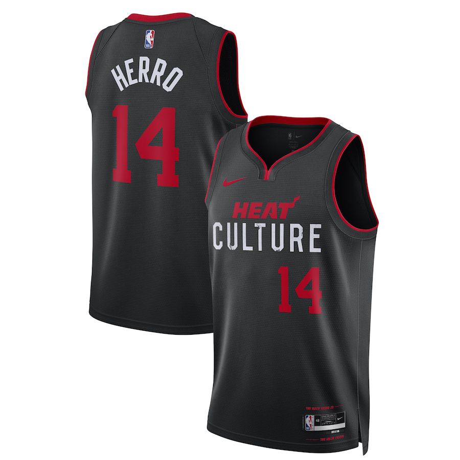 Men Miami Heat #14 Tyler Herro Nike Black City Edition 2023-24 Swingman NBA Jersey